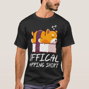 T-shirt Chien chiba inu mignon dormant Official Napping Pu
