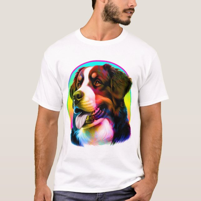 T-SHIRT CHIEN CHIC ARC-EN-CIEL COULEUR (Devant)