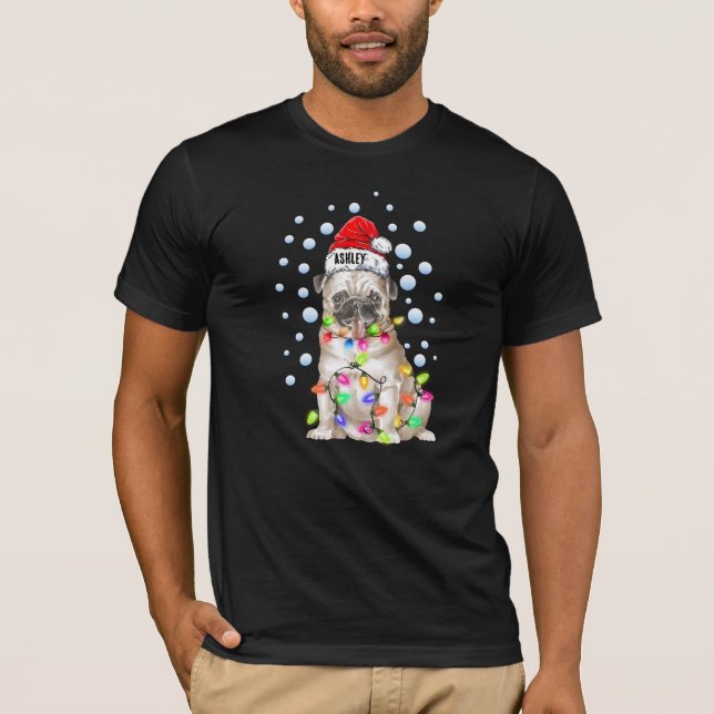 T-shirt Chien Chien Chien Chien Chien Chien Carlin de Noël (Devant)