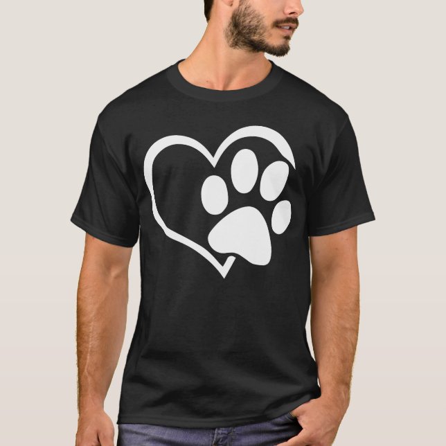 T-shirt Chien Chien Chien I Love Chiens Empreinte de patte (Devant)
