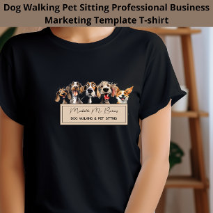 T-shirt Chien Chien Chien Mignonne Marcher assis Business