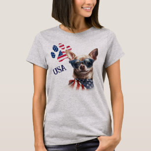 T-shirt Chien Chihuahua, Empreinte de patte du drapeau pat