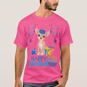 T-shirt Chien Chihuahua Hanoukka Chanukah Menorah Noël