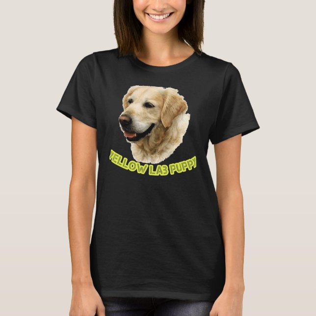 T-shirt Chien chiot du laboratoire jaune (Devant)