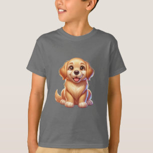 T-shirt Chien Chiot Golden Joyeux Conception pour amateu