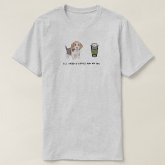 T-shirt Chien chiot thé amateurs de café mignonette