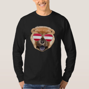 T-shirt Chien Chow Chow Drapeau Autrichien Autriche Pochet