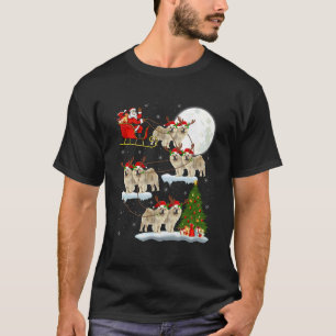 T-shirt Chien Chow Chow Père Noël Traîneau Volant Drôle Ma
