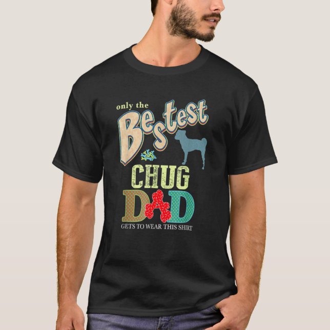 T-shirt Chien Chug Seulement Le Meilleur Papa Chug (Devant)