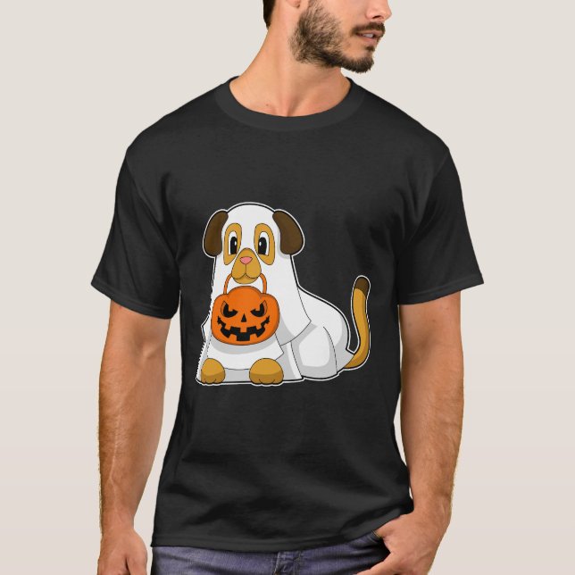 T-shirt Chien Citrouille Halloween (Devant)