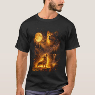 T-shirt Chien Clair De Lune Vintage Drôle De Corgi Hurle à