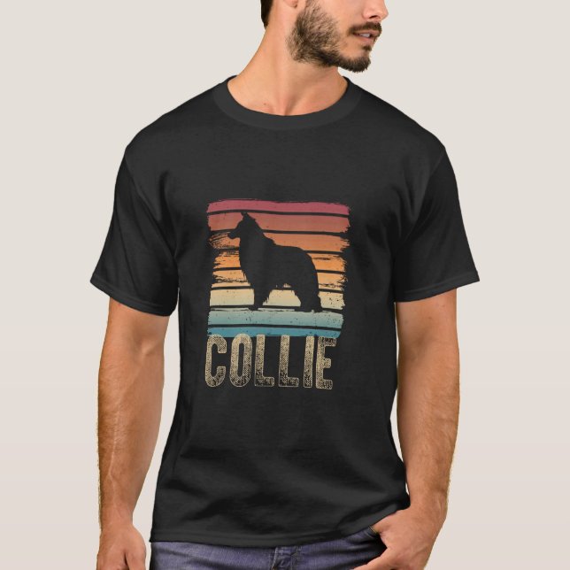 T-shirt Chien Colley à Poil Long (Devant)