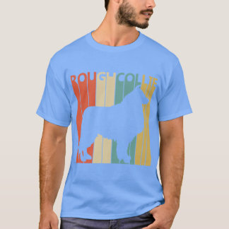 T-shirt Chien colley à poil long vintage