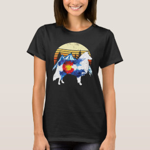 T-shirt Chien Colley Barbu Vintage Drapeau Colorado Couche