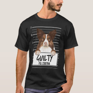 T-shirt Chien Collie Coupable Photo D'identité