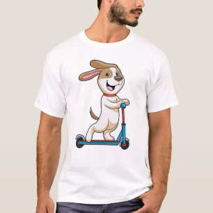 T-shirt Chien comme Biker avec Scooter