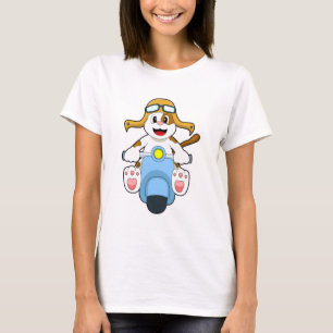 T-shirt Chien comme Biker avec Scooter.PNG