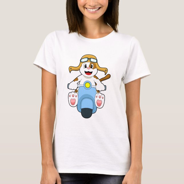 T-shirt Chien comme Biker avec Scooter.PNG (Devant)