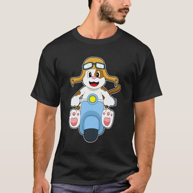 T-shirt Chien comme Biker avec Scooter.PNG (Devant)