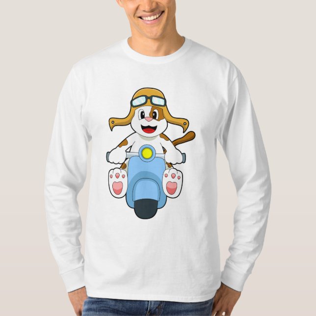 T-shirt Chien comme Biker avec Scooter.PNG (Devant)