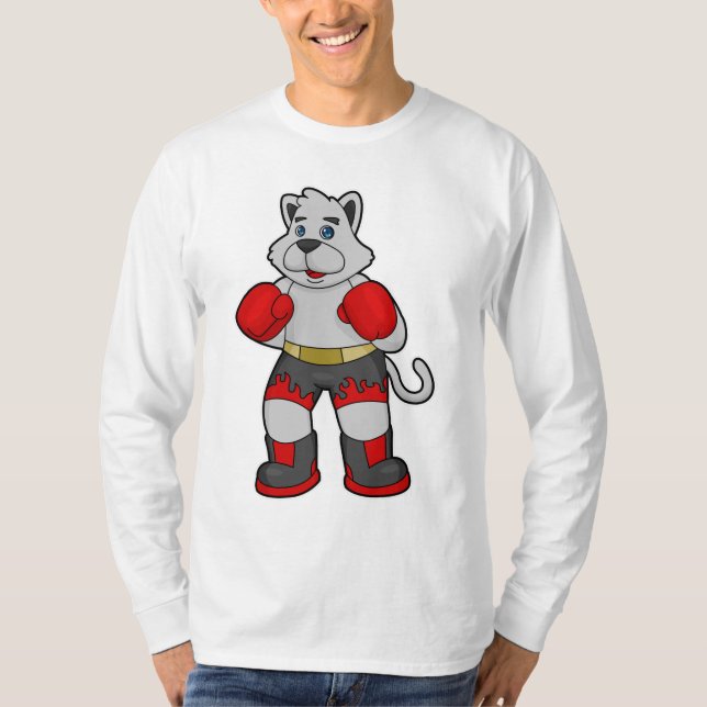 T-shirt Chien comme boîte avec gants de boxe (Devant)