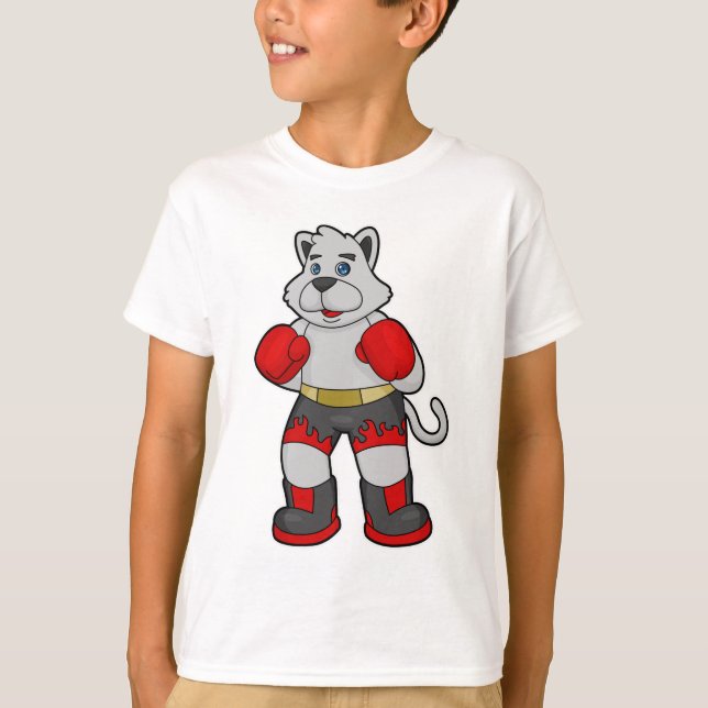 T-shirt Chien comme boîte avec gants de boxe (Devant)