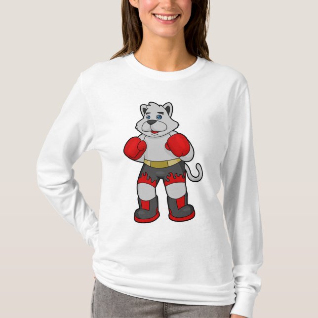 T-shirt Chien comme boîte avec gants de boxe (Devant)