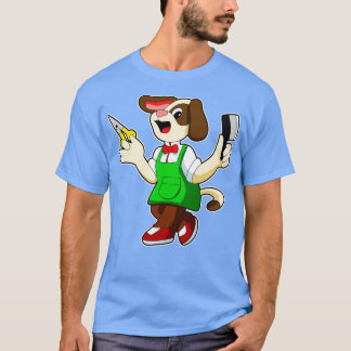 T-shirt Chien comme coiffeur avec ciseaux peigne