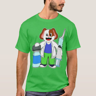 T-shirt Chien comme docteur avec seringue