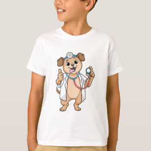 T-shirt Chien comme docteur avec Stethoscope