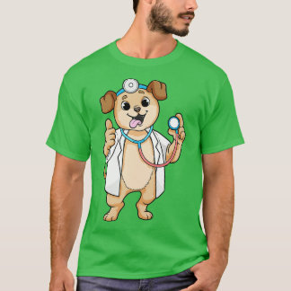 T-shirt Chien comme docteur avec Stethoscope