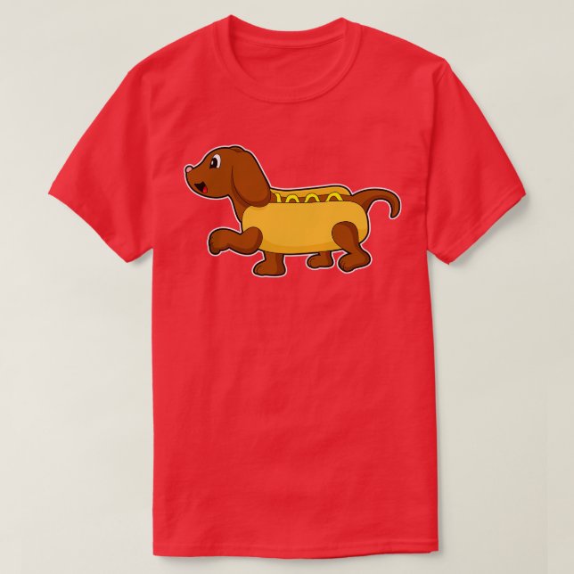 T-shirt Chien comme Hotdog (Design devant)