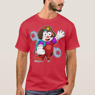 T-shirt Chien comme ingénieur mécanicien avec clé