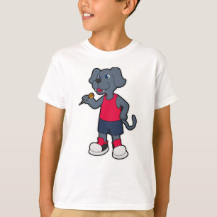 T-shirt Chien comme joueur de fléchettes avec fléchettes