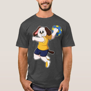 T-shirt Chien comme joueur de handball avec Handball