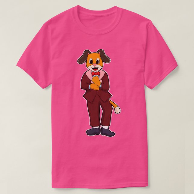 T-shirt Chien comme marié avec costume (Design devant)