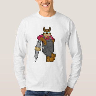 T-shirt Chien comme mécanicien avec bougie