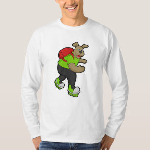 T-shirt Chien comme patineur avec Patins en ligne et sac à