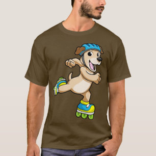 T-shirt Chien comme Patineur en ligne avec Patins en ligne
