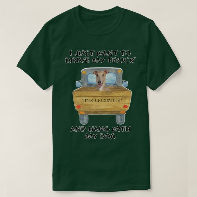 T-shirt Chien conducteur de camion Greyhound (Design devant)