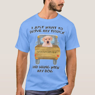 T-shirt Chien conducteur de camion Jaune Labrador