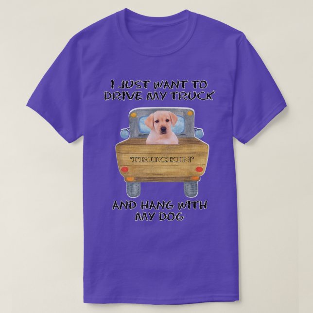 T-shirt Chien conducteur de camion Jaune Labrador (Design devant)