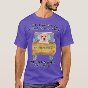 T-shirt Chien conducteur de camion Jaune Labrador