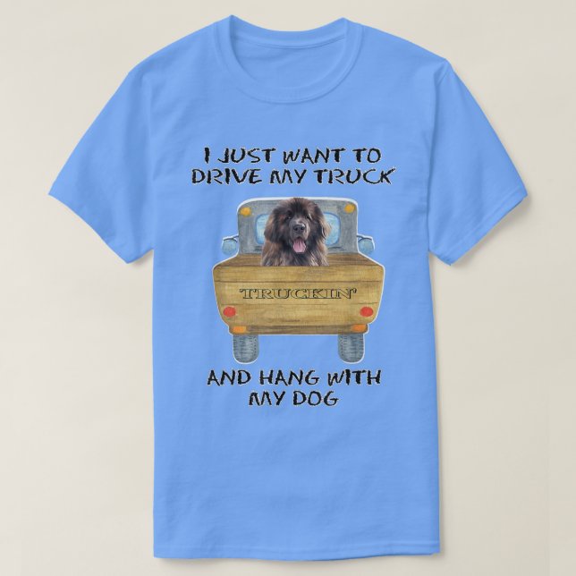 T-shirt Chien conducteur de camion Leonberger (Design devant)