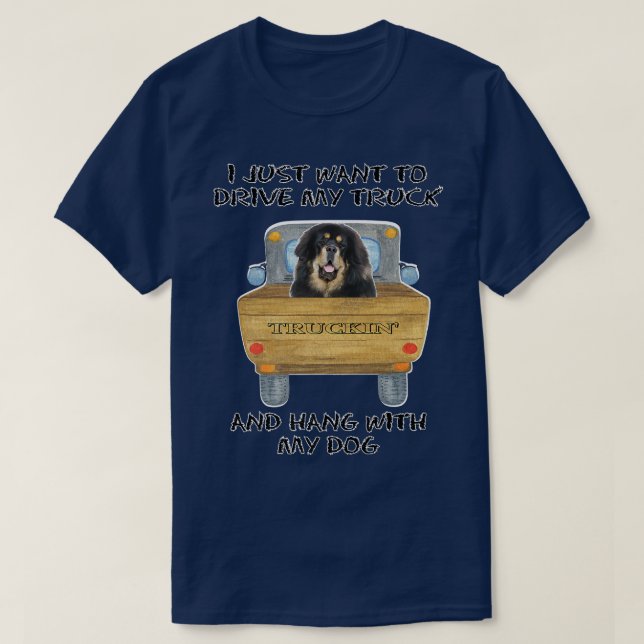 T-shirt Chien conducteur de camion Mastiff Tibétain (Design devant)
