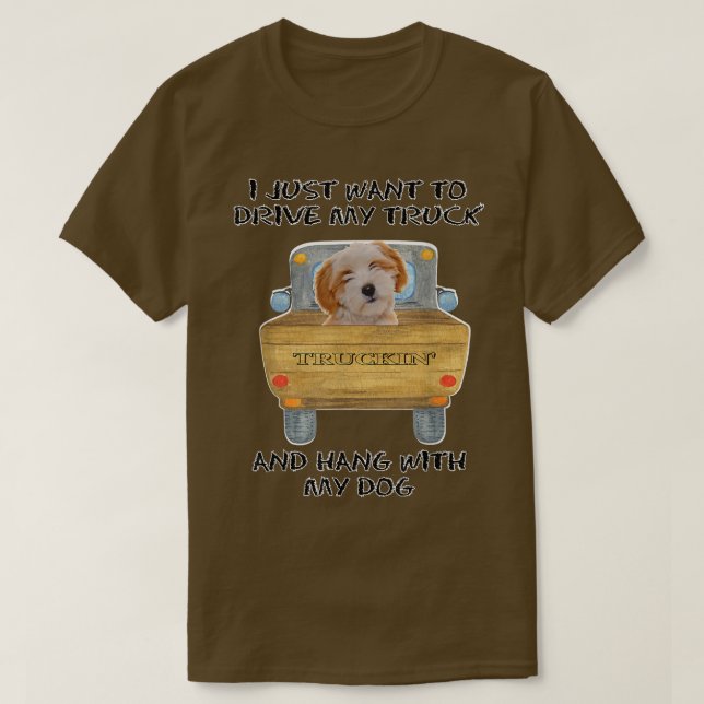 T-shirt Chien conducteur de camion Terrier tibétain (Design devant)