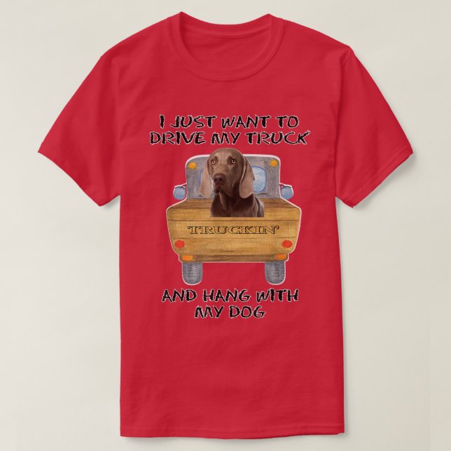 T-shirt Chien conducteur de camion Weimaraner (Design devant)
