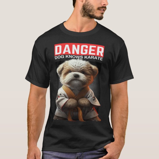 T-shirt Chien Connaît Le Karaté (Devant)