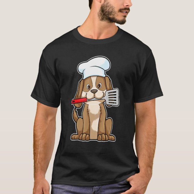 T-shirt Chien Cook Chef casquette Spatula (Devant)