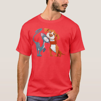 T-shirt Chien cool Cat Meilleur ami voir chemises Cat Et C